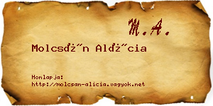 Molcsán Alícia névjegykártya